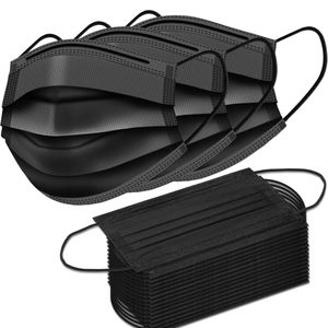 Face Mask-Black-Pack of 50 Disposable Ear Loop Style Protective Masks NEW